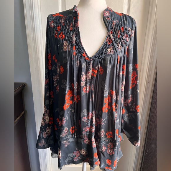 Free people boho navy chic floral tunic - Picture 3 of 3